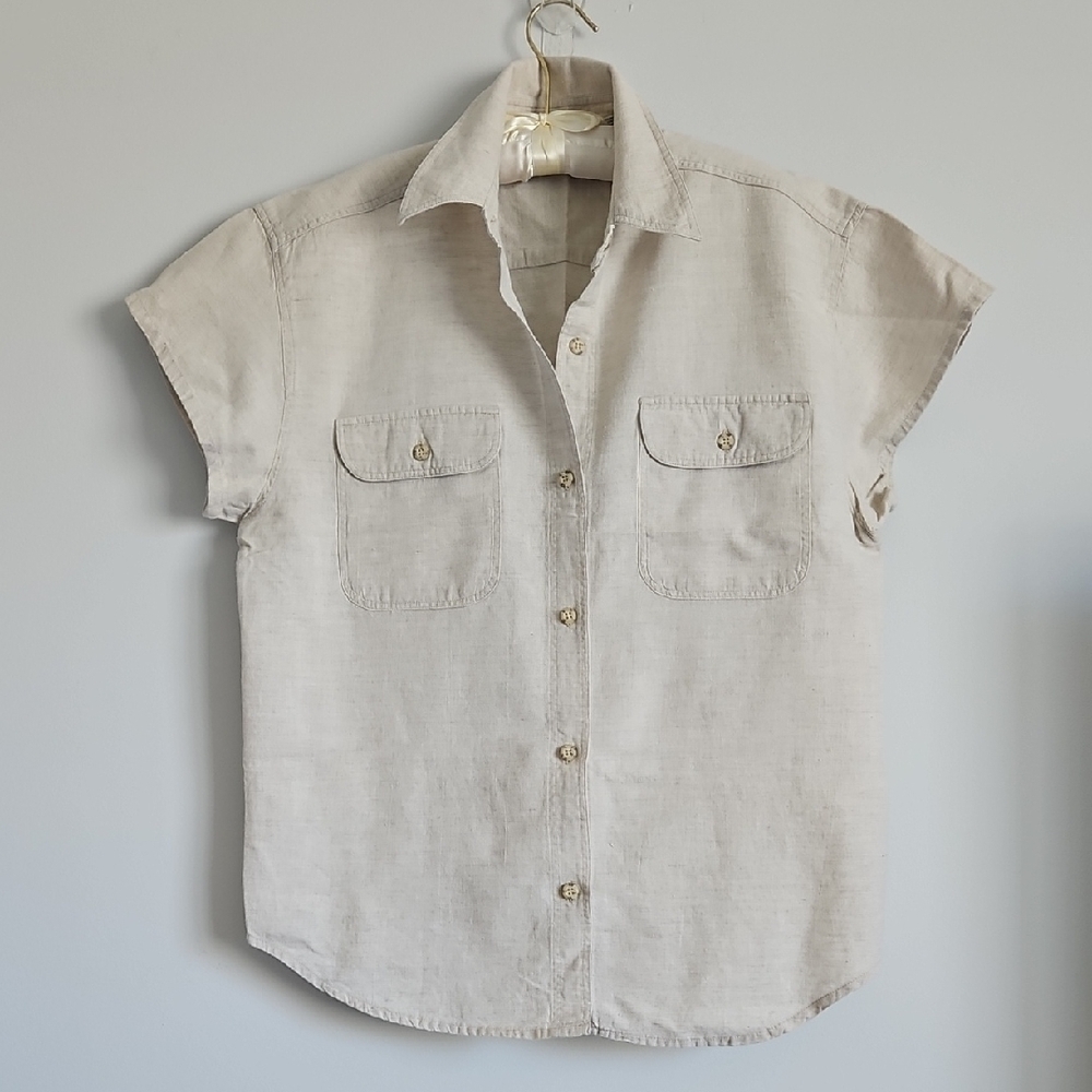 Kids Beige Short Sleeve Shirt
